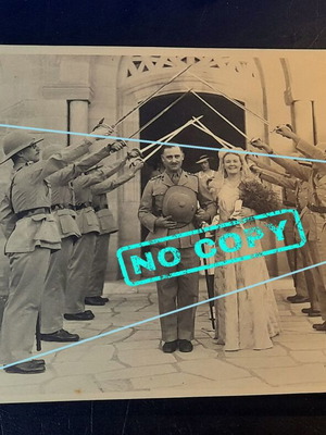 Vintage αποικιακή φωτογραφία στρατιωτικού γάμου στο Χαρτούμ του Σουδάν, 17x13 εκ.