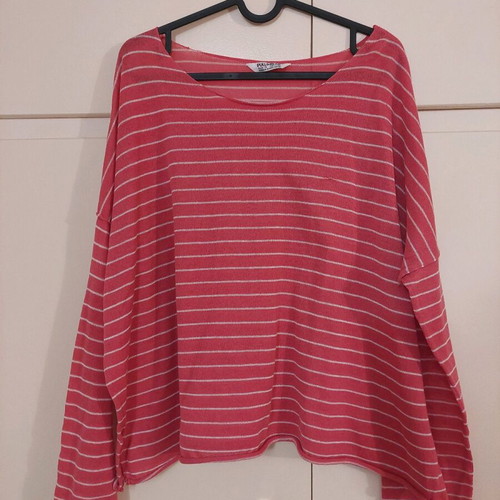 Pull & Bear summer cardigan pink striped like new, size M