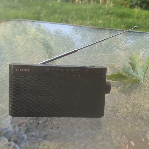 Sony ICF-306 portable analog radio used
