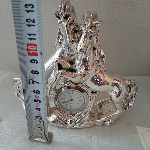 Italian silver-plated clock new