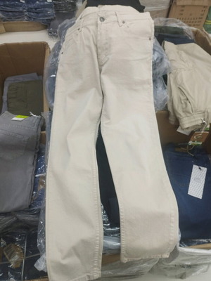 Men's beige elastic jeans new with five pockets