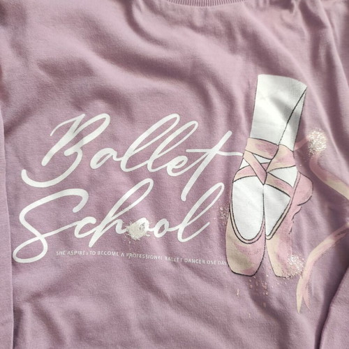 Girls' blouse 8 years pink with ballet design like new