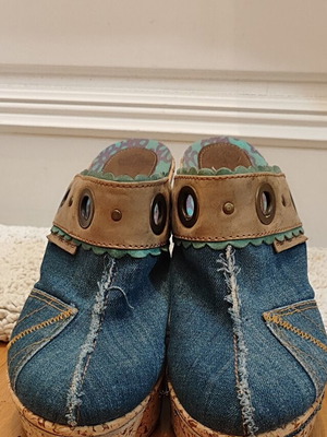 Fornarina Vintage Denim Πλατφόρμες Mules Y2K Στυλ Νούμερο 39 Σαν Καινούργιο