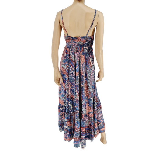 Long silk dress one size multicolor, new Double Six