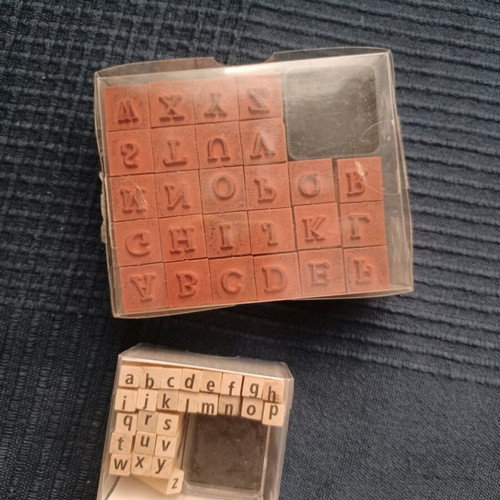 Stamps and magnets English lowercase and uppercase letters like new