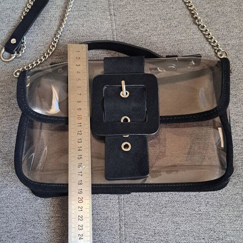 Zara crossbody bag like new with leather and rubber transparency