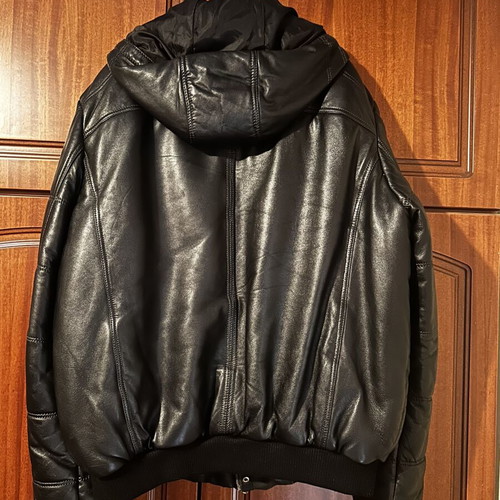 Men's Genuine Leather Jacket like new, black, size 3XL