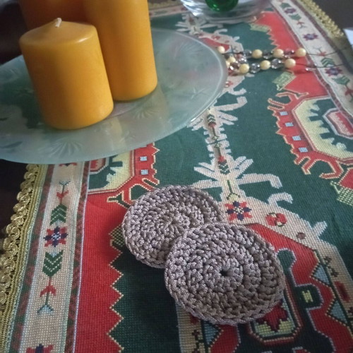 Handmade coasters new in dark gray color