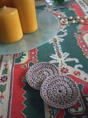 Handmade coasters new in dark gray color