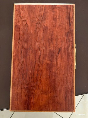 Ξύλινο ταξιδιωτικό τάβλι, 44x38 εκ., σκούρο φινίρισμα