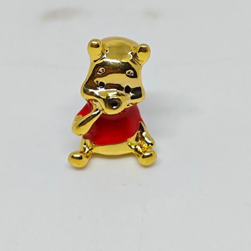 Disney Winnie the Pooh Charm pendant, like new, gold plated with red enamel