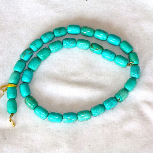 Turquoise Necklace New With 14K 585 Gold Clasp Indico Jewels