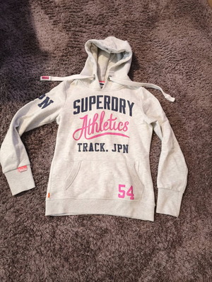 Superdry hoodie XS in very good condition, white and grey