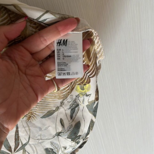 H&M printed shirt, multicolour, size L