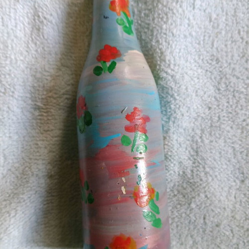 Decorative bottles like new, pack of 12 hand-painted