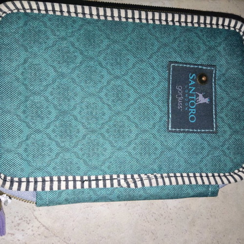 Santoro pencil case like new with pencils and colored pencils