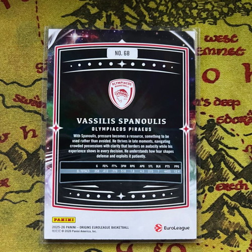 Panini Origins Euroleague 2025-26 Vassilis Spanoulis Base Card #68