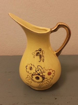 22K Gold Decorated Pitcher used, antique