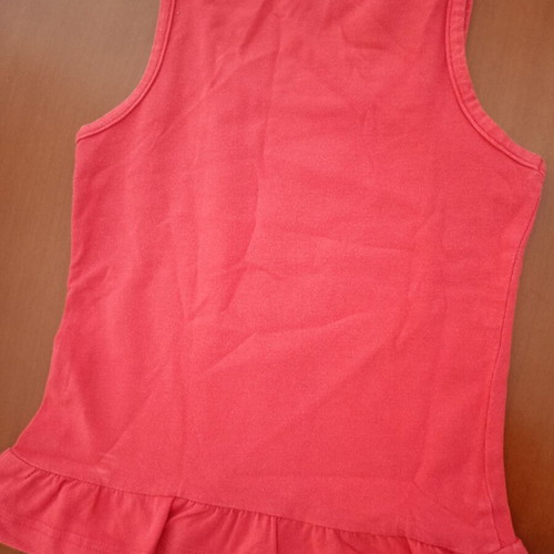 Energiers sleeveless top used, red with ruffle detail