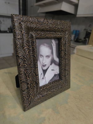 Vintage photo frame dark shade like new with embossed design