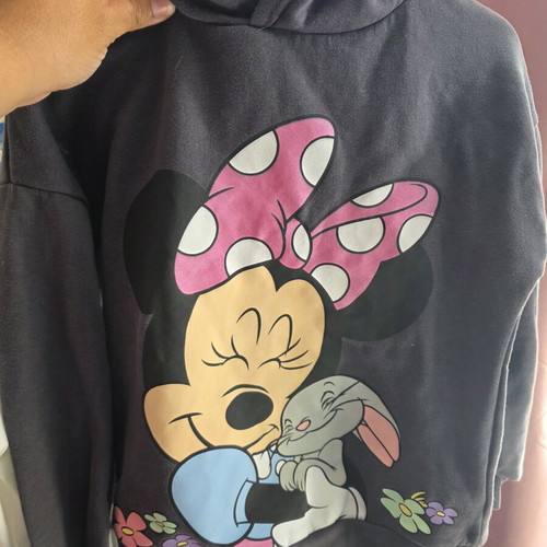 Minnie hoodie trui used, grey, size 128 cm for 7-8 years