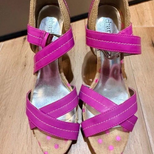 Charles Footwear pink platform sandals size 38 used