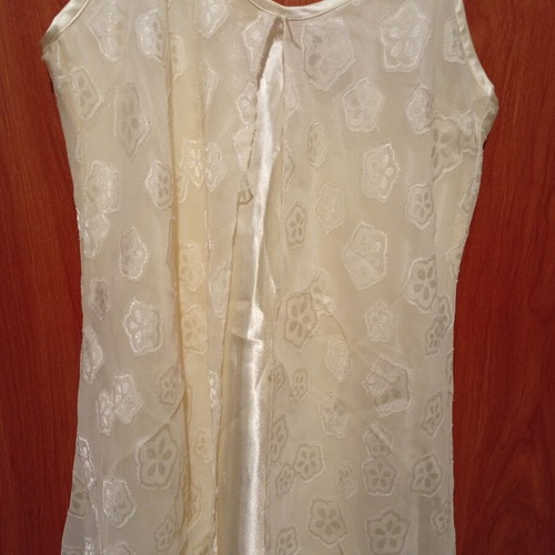Satin women's nightgown, yellow, size S