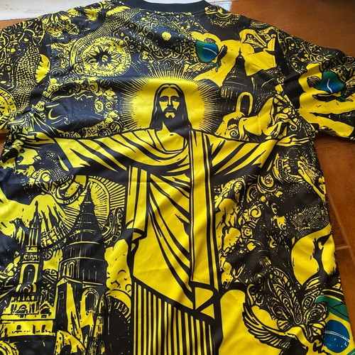 Brazil Special Edition jersey new, black-yellow with Jesus design