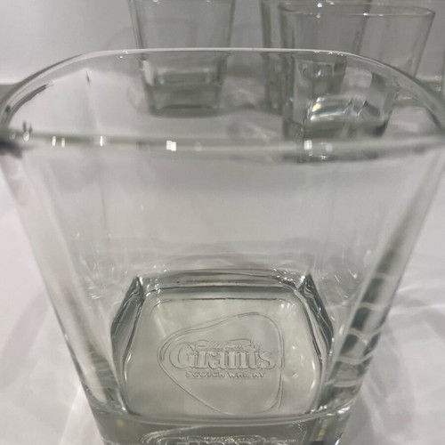 Grant’s whiskey glass set like new, 6 pcs, square
