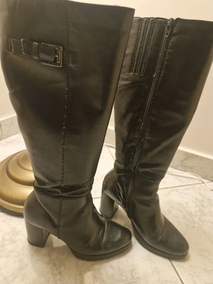 Leather boots like new, black, size 37, made in Italy