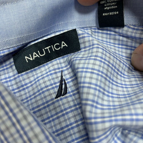 Nautica Stretch Classic Fit Shirt Large 16-34/35 new, 100% cotton