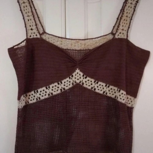 Knitted women's tops pack of 2, handmade, new, beige and brown