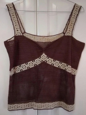 Knitted women's tops pack of 2, handmade, new, beige and brown