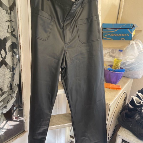 Zara faux leather pants black size 40 new
