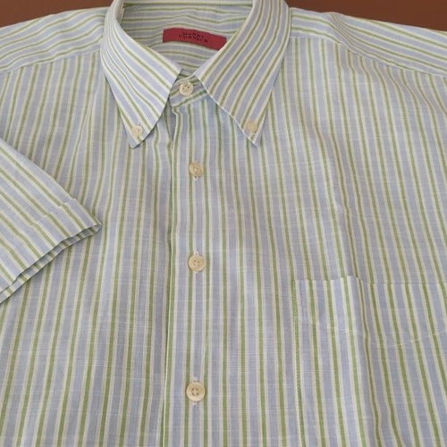 Harry Cornick men's short sleeve striped shirt new, size L