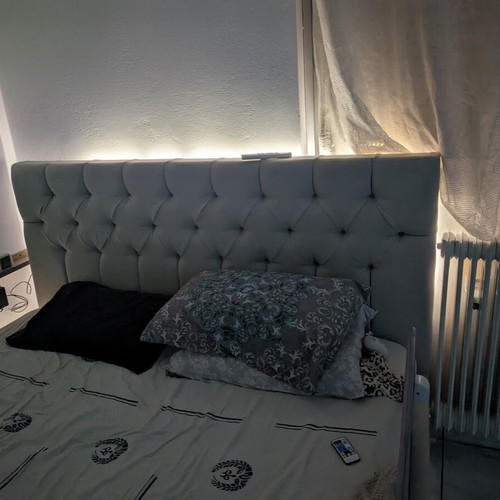 Double Bed 1.60x2 with mattress and LED lighting, like new