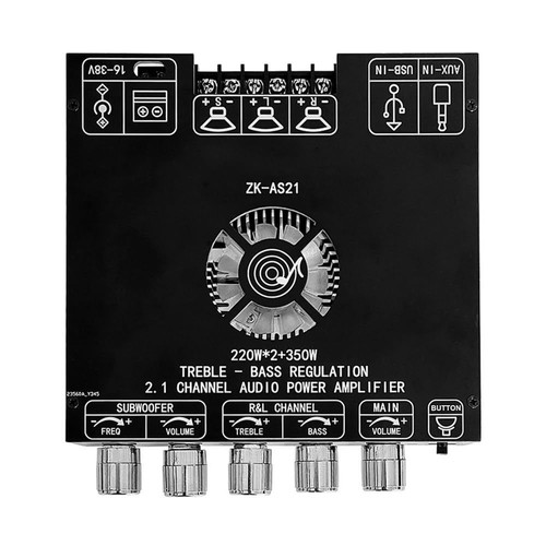Audio Module Amplifier 2+1 Channels 2x220W + 350W Subwoofer Bluetooth USB TPA3255 Chip
