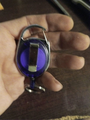 Keychain with retractable mechanism new, blue, branded MVES Mont