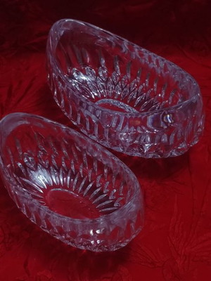 Oval bowls Nachtmann Orion set of 2 new crystal gondola shape