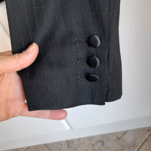 Woman's suit jacket used, black with satin parts, size M