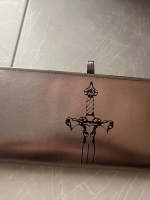 Silver clutch bag, hand-held, 33 cm