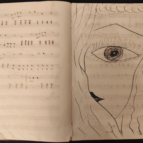 Old Sheet Music Notebook handwritten, used, 1950s-60s