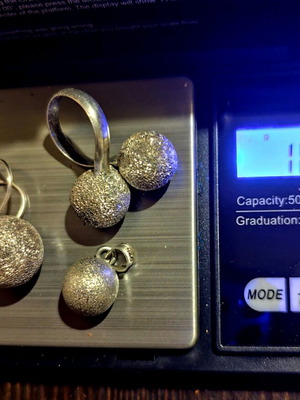 Silver 925⁰ ball set like new handmade hammered finish