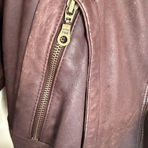 Vintage leather jacket μεταχειρισμένο, νούμερο 54, ζεστό καφέ