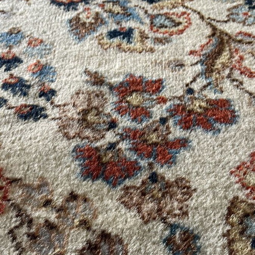Vintage handmade large wool rug, floral motif, 1950s