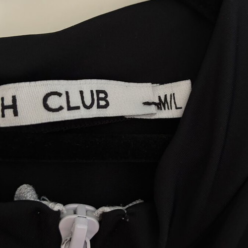 Judah Club Black Sleeveless Jumpsuit with White Zip Front like new, Size M/L
