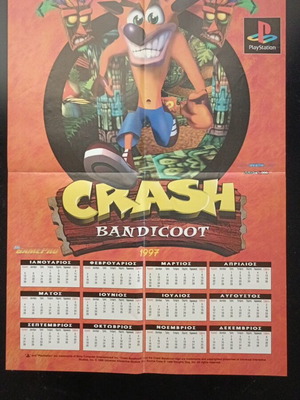 Crash Bandicoot 1997 Giant Poster Calendar like new, collectible