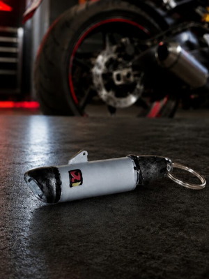 Exhaust Keychain Evolution Line Titanium with Carbon Look, new