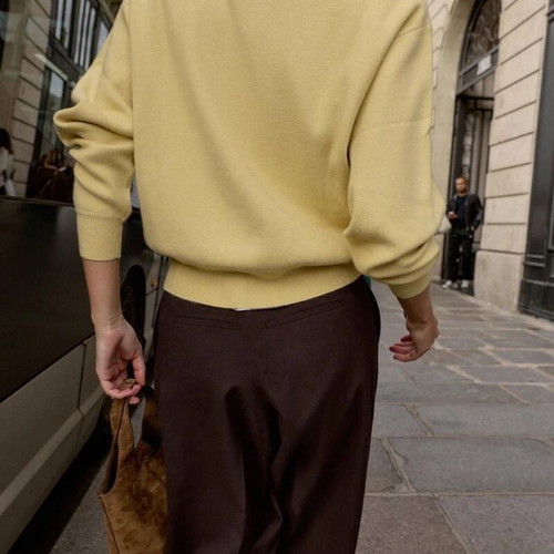 Zara yellow plain knit jumper new, size S