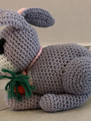 Amigurumi knitted handmade bunny doll like new